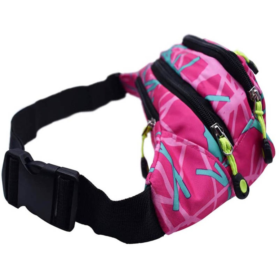 Catzon Fashion Waist Bag Casual Wallet with Adjustable Belt for Outdoor Events Running-Pink