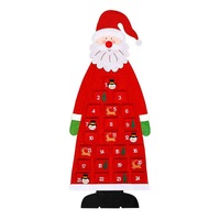 Catzon Felt Christmas Advent Calendar with Pockets 24 Days Countdown Calendar-Red