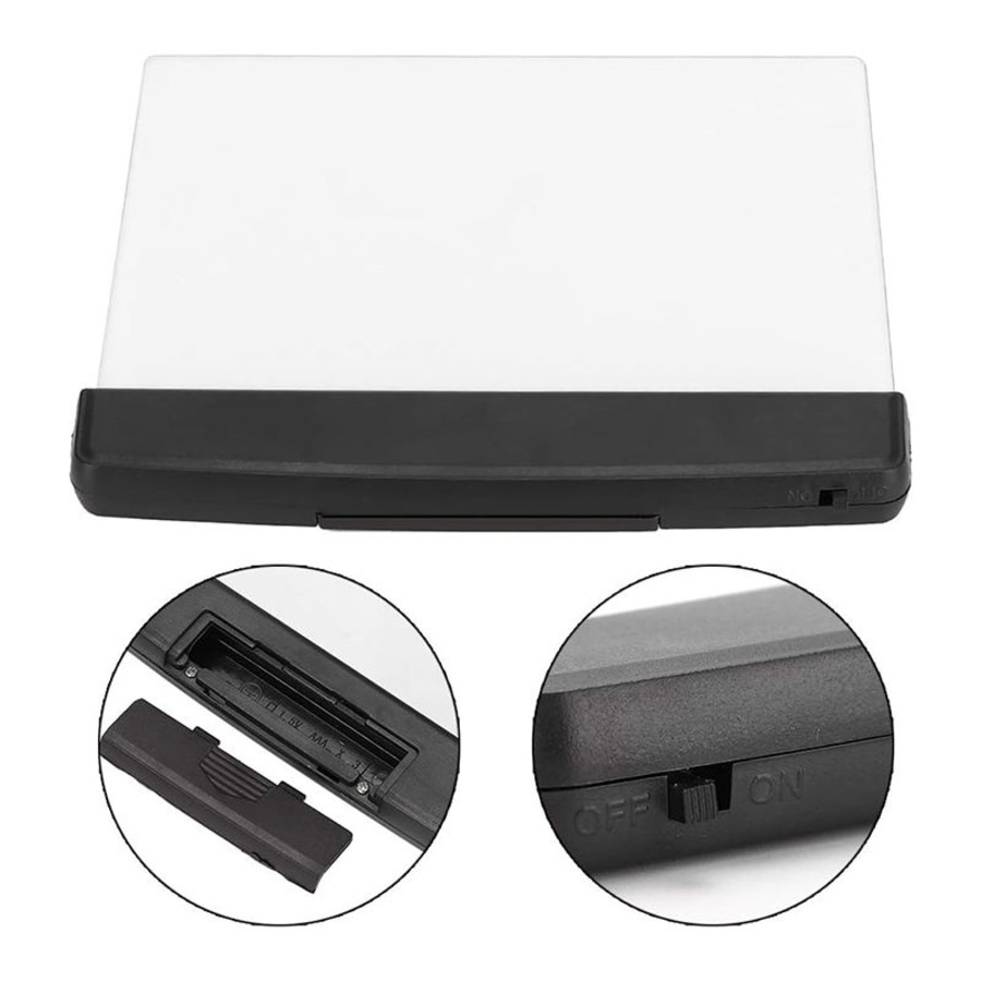 Catzon Flat Book Light for Reading Wireless Clear Full Page LED Board-Black