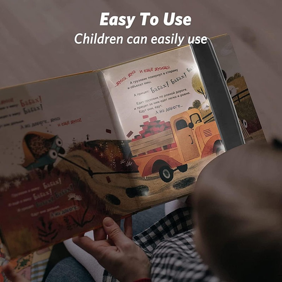 Catzon Flat Book Light for Reading Wireless Clear Full Page LED Board-Black