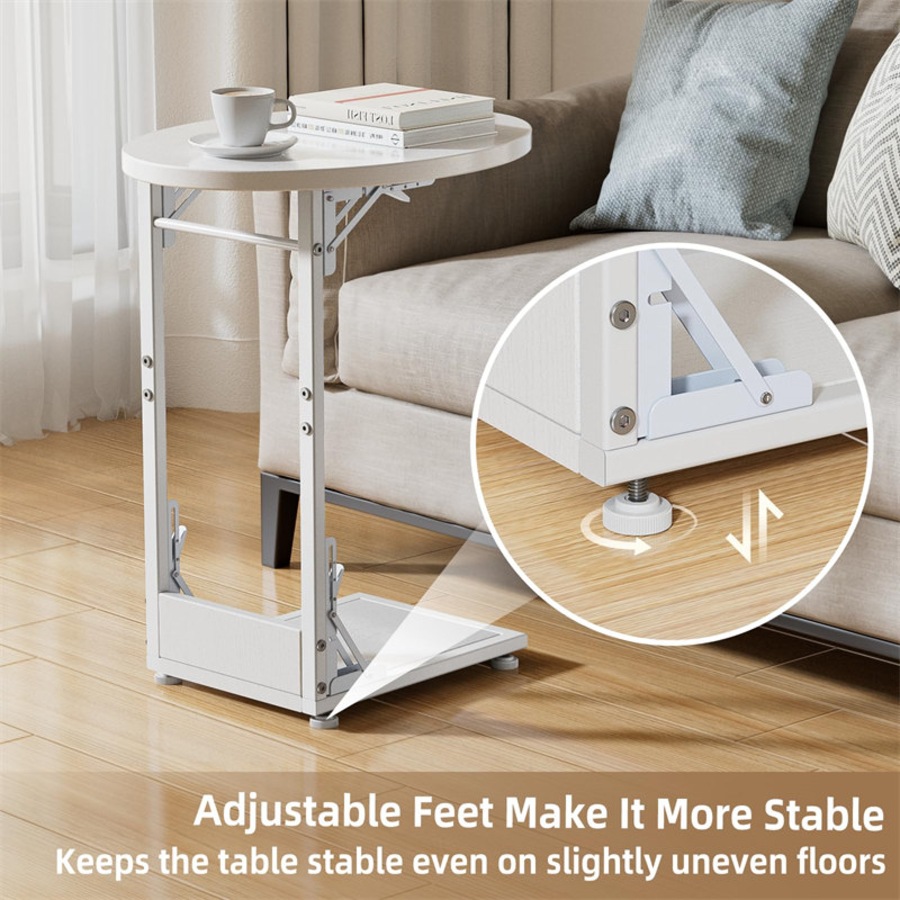 Buy Catzon Folding Side Table Metal Frame C-Shaped End Couch Tables for ...