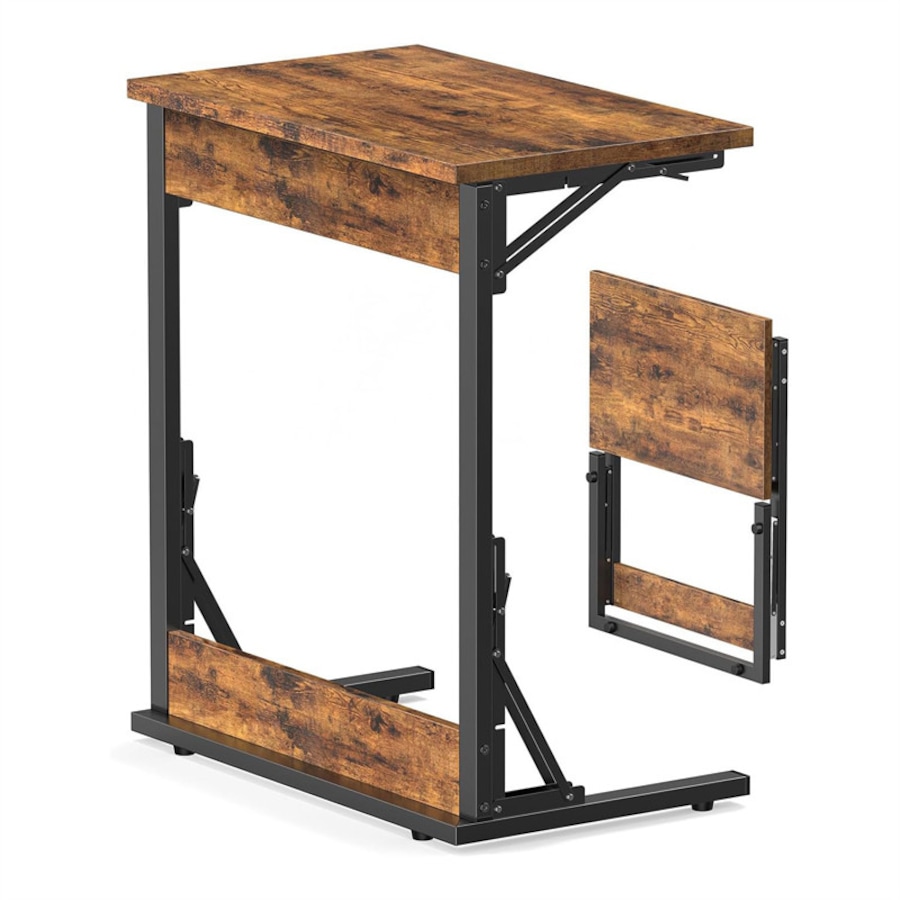 Catzon Folding TV Tray Table C-Shaped End Table for Couches