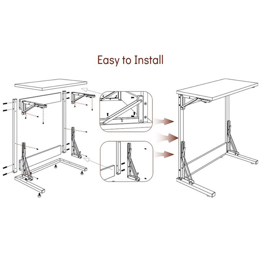 Catzon Folding TV Tray Table C-Shaped End Table for Couches