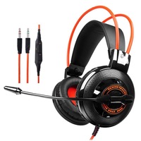 Catzon G925 Stereo Lightweight Over ear Gaming Headset Professional Gamer Headphone with Mic 3.5mm plug Headphones-Orange