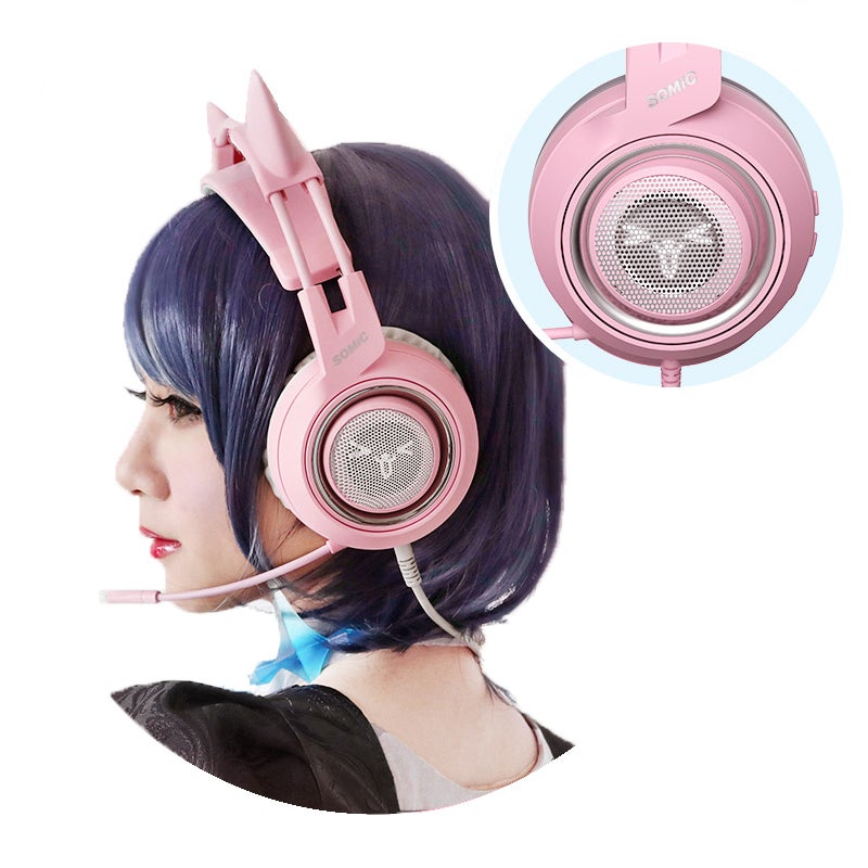 SOMIC G951S Pink gaming Headphones Virtual 7.1 Noise Cancelling