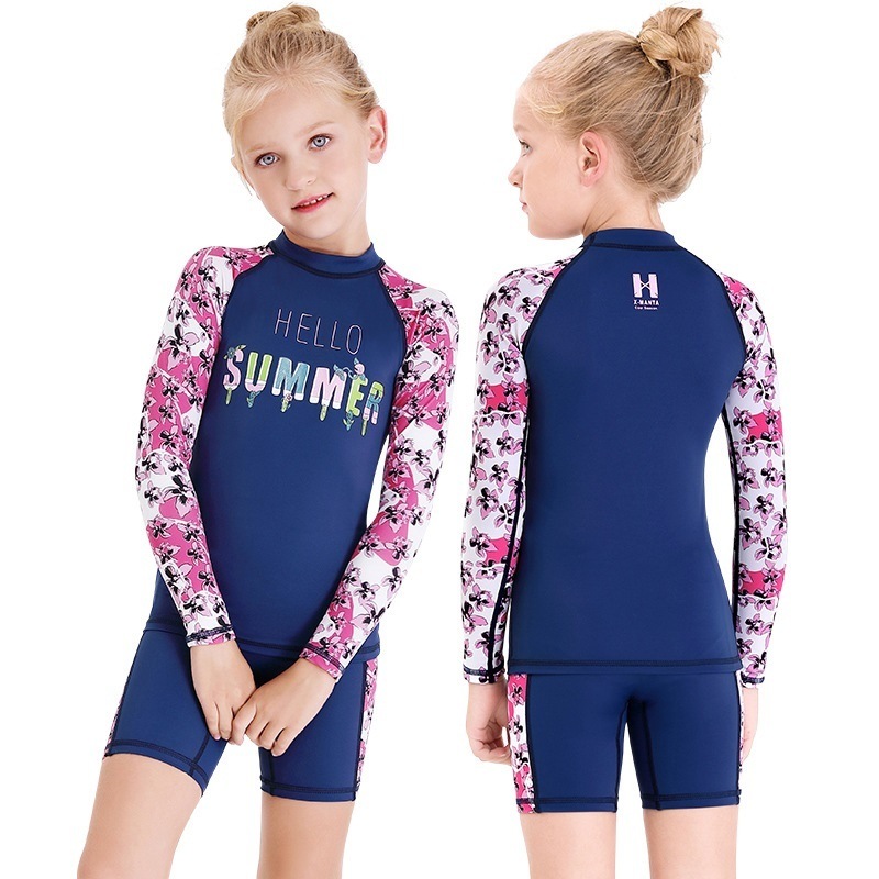 Buy Catzon Girls Two Piece Rash Guard Swimsuits Sunsuit UPF 50+ Long