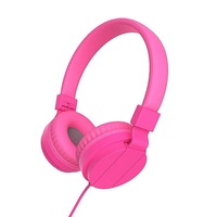 Catzon GS778 Lightweight Stereo Foldable Wired Headphones for Kids Adults Adjustable Headband Headset for Phone/PC-Pink