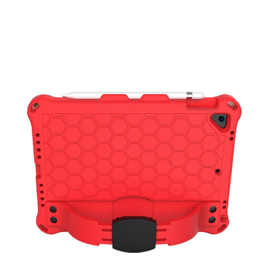 Catzon Hive iPad Case For iPad 5/6/Pro 9.7/iPad9.7 Durable Stand Cover With Shoulder Strap-RedBlack