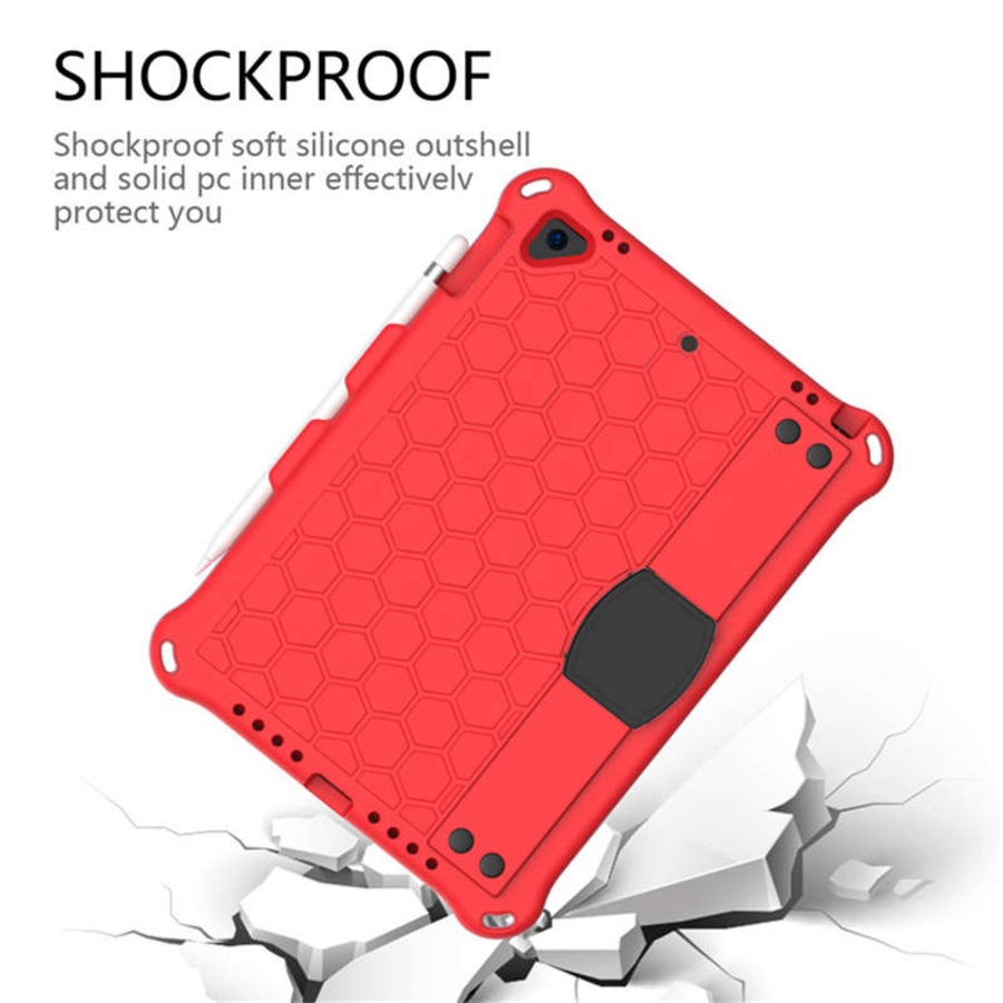 Catzon Hive iPad Case For iPad 5/6/Pro 9.7/iPad9.7 Durable Stand Cover With Shoulder Strap-RedBlack