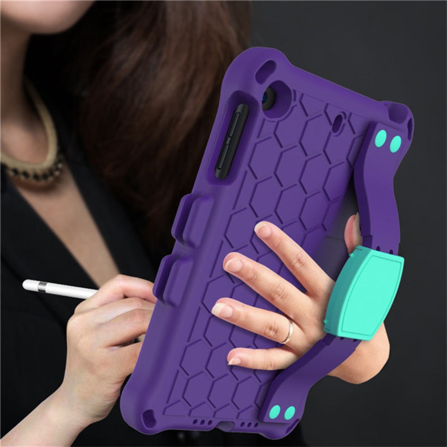 Catzon Hive iPad Case For iPad Mini 1/2/3/4/5 Durable Stand Cover With Shoulder Strap-PurpleAqua