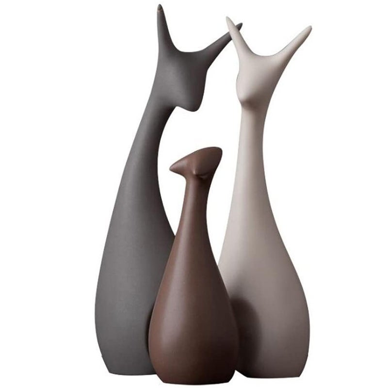 Catzon Home Decor Accessories Animal Porcelain Ornaments Ceramic Crafts Art Figurines-Deer