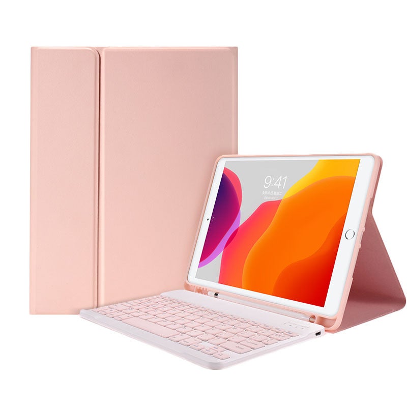 Catzon iPad Keyboard case Ultra-thin Full-size Silent with Numeric Bluetooth Wireless Keyboard-Pink