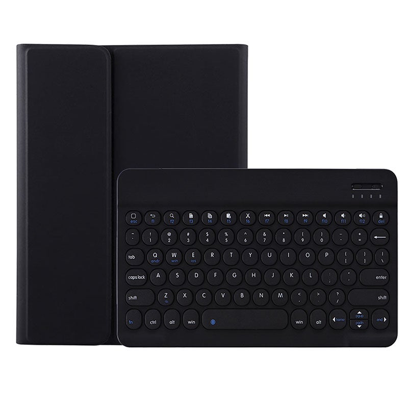 Catzon iPad keyboard case with Retro Round Keys Ultra-thin Wireless Bluetooth Keyboard for iPad 9.7/10.2/10.5-Black