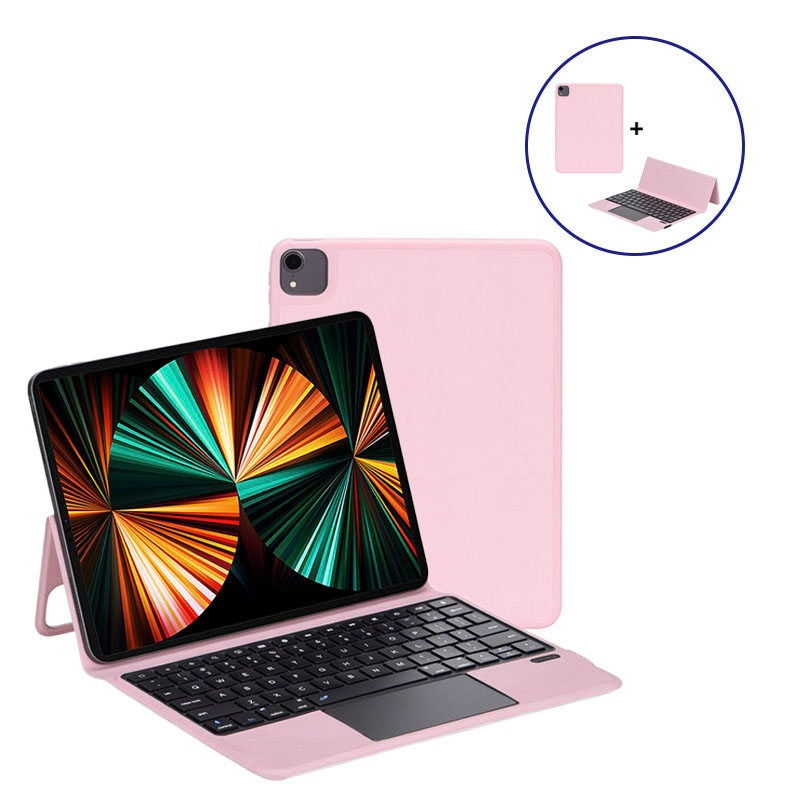 Catzon iPad Wireless Bluetooth Keyboard with Strong Magnetic Cover + Detachable Case for iPad Air 4/Pro 11-Pink