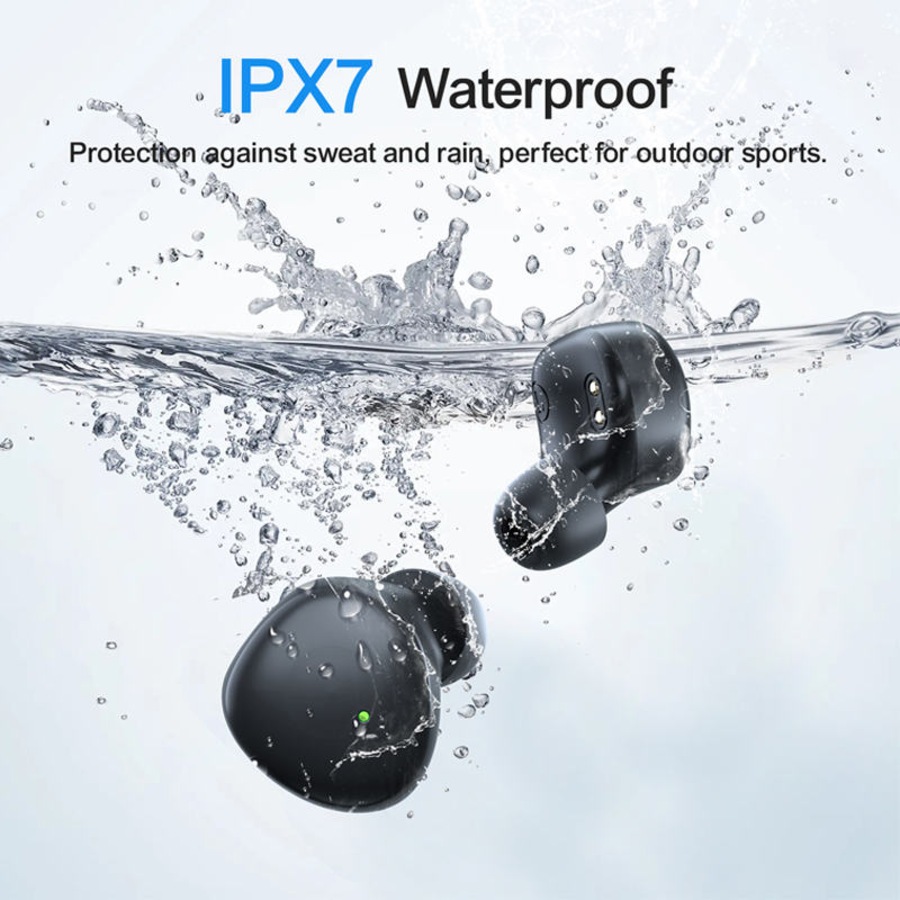 Catzon IPX7 Waterproof Wireless Earbuds Bluetooth 5.1 Headset with Charging Case for Sport