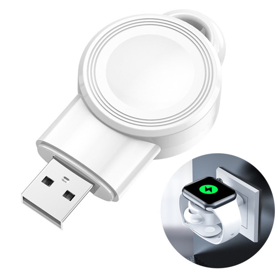 Catzon iWatch Magnetic Wireless USB Charger for Apple Watch Series 6/5/4/3/2/1/SE-White