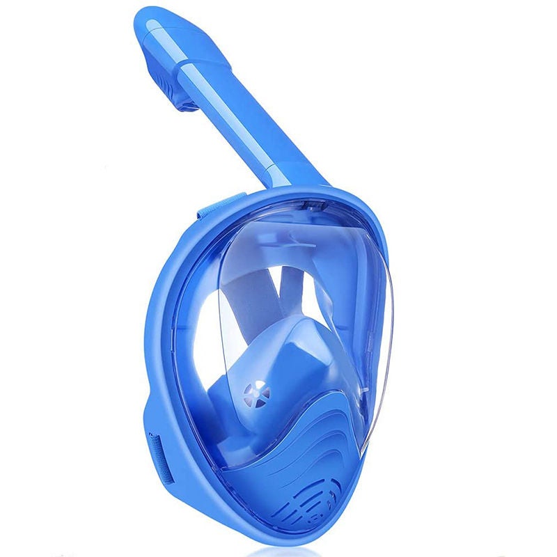 Catzon Kids Snorkel Mask Full Face with Camera Mount 180 Degree Panoramic View Snorkeling Set-Blue