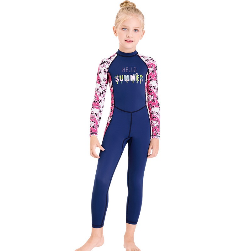 Buy Catzon Kids Swimwear Girls Swimsuit Long Sleeve One-piece Diving 