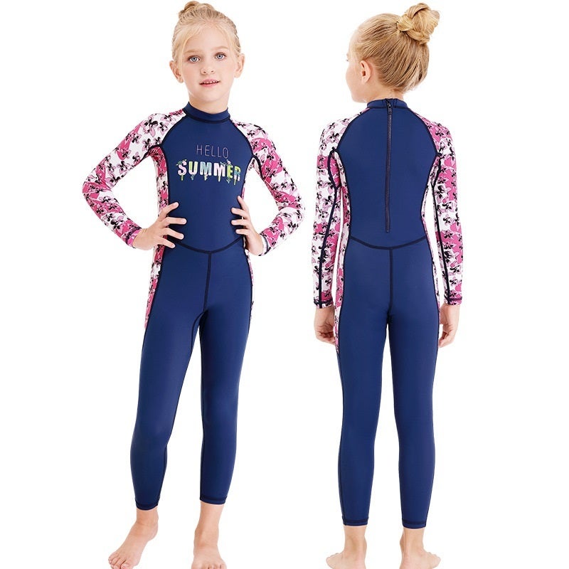 Buy Catzon Kids Swimwear girls swimsuit long sleeve One-piece Diving ...