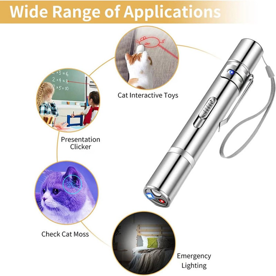 Catzon Laser Pointer Toy for Cat Toy Long Range 3 Modes USB Rechargeable