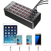 Catzon LBT 24 Port 100W/20A USB Fast Charging Station Travel Desktop Organizer For Smartphone/Table/More Devices Black