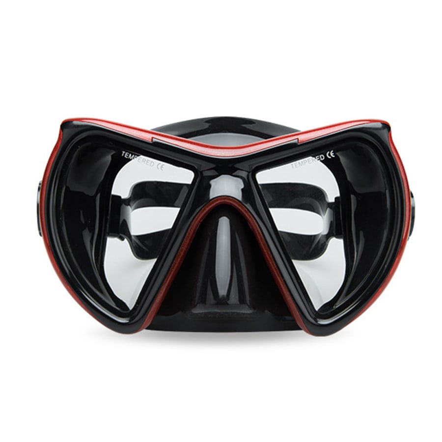 Catzon M24 Diving Mask Anti-Fog Tempered Glass Waterproof Lens Adjustable Strap Swimming Goggles For Snorkeling Swimming Scuba Diving-Red