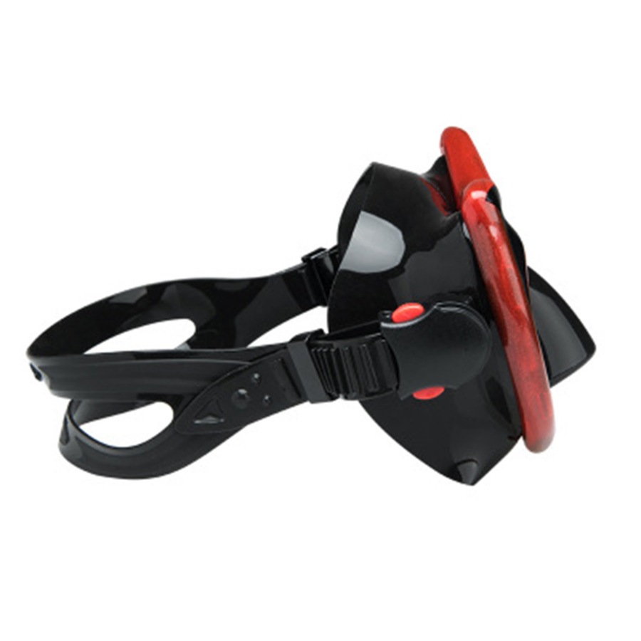 Catzon M24 Diving Mask Anti-Fog Tempered Glass Waterproof Lens Adjustable Strap Swimming Goggles For Snorkeling Swimming Scuba Diving-Red