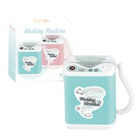 Catzon Mini Electric Makeup Brush Cleaner Puff Washing Machine-Macaron/Blue