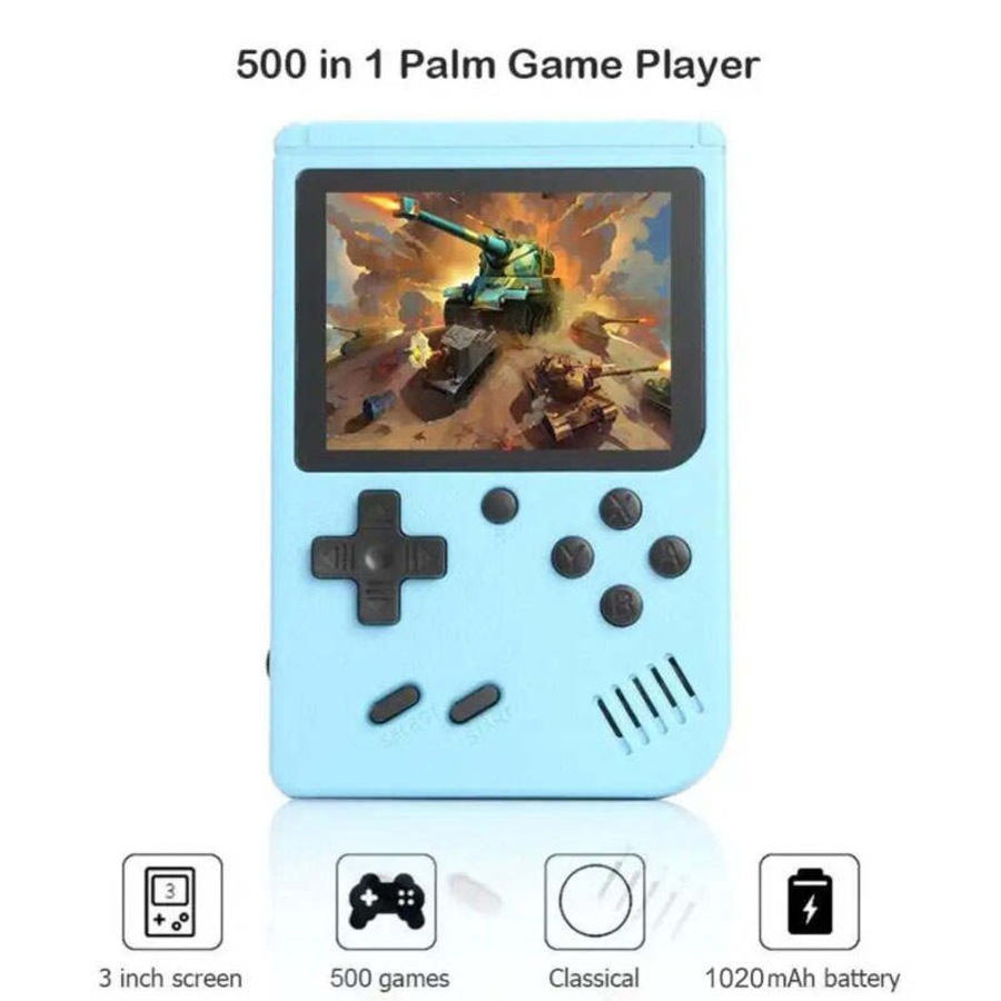 Catzon Mini Handheld Game Console with 500 Games Support TV Output Kids Gift-Green