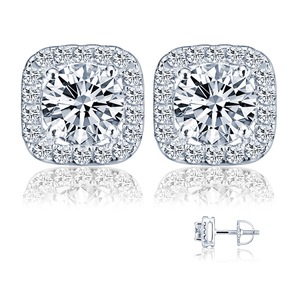 Catzon Moissanite Stud Earrings 0.5CT D Color 925 Sterling Silver Lab Created Diamond Platinum Screw Back Jewelry For Women-106