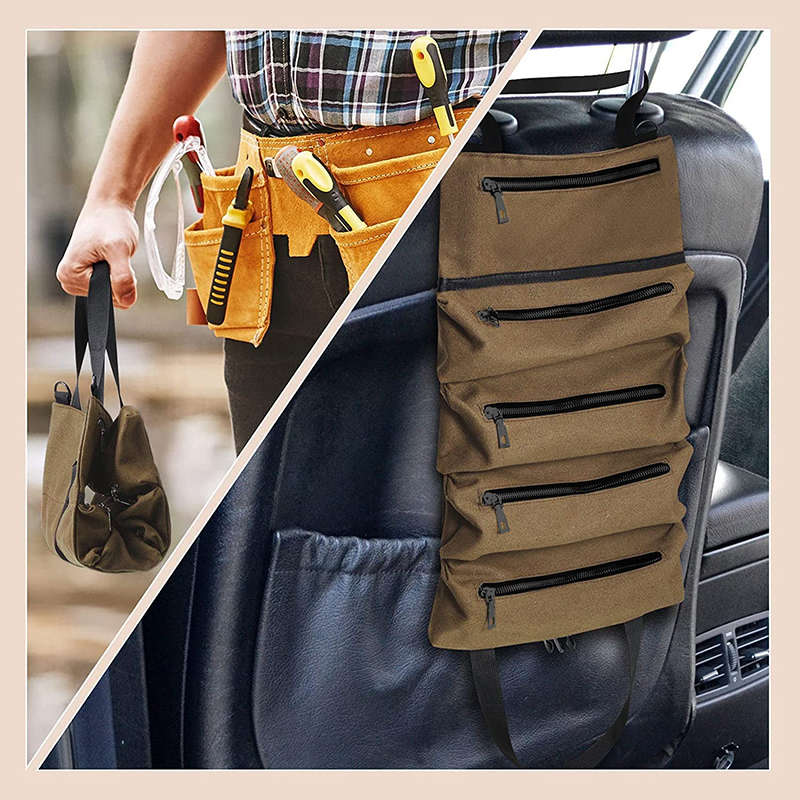 Adium Canvas Tool Roll Bag with 10 Pockets Woodworking Bag Garden Bag for  Men Roll up Wrench Bag Organizer Pouch Tools Carrier Work Bag Wrench Roll  Organizer Bag : Amazon.in: Bags, Wallets