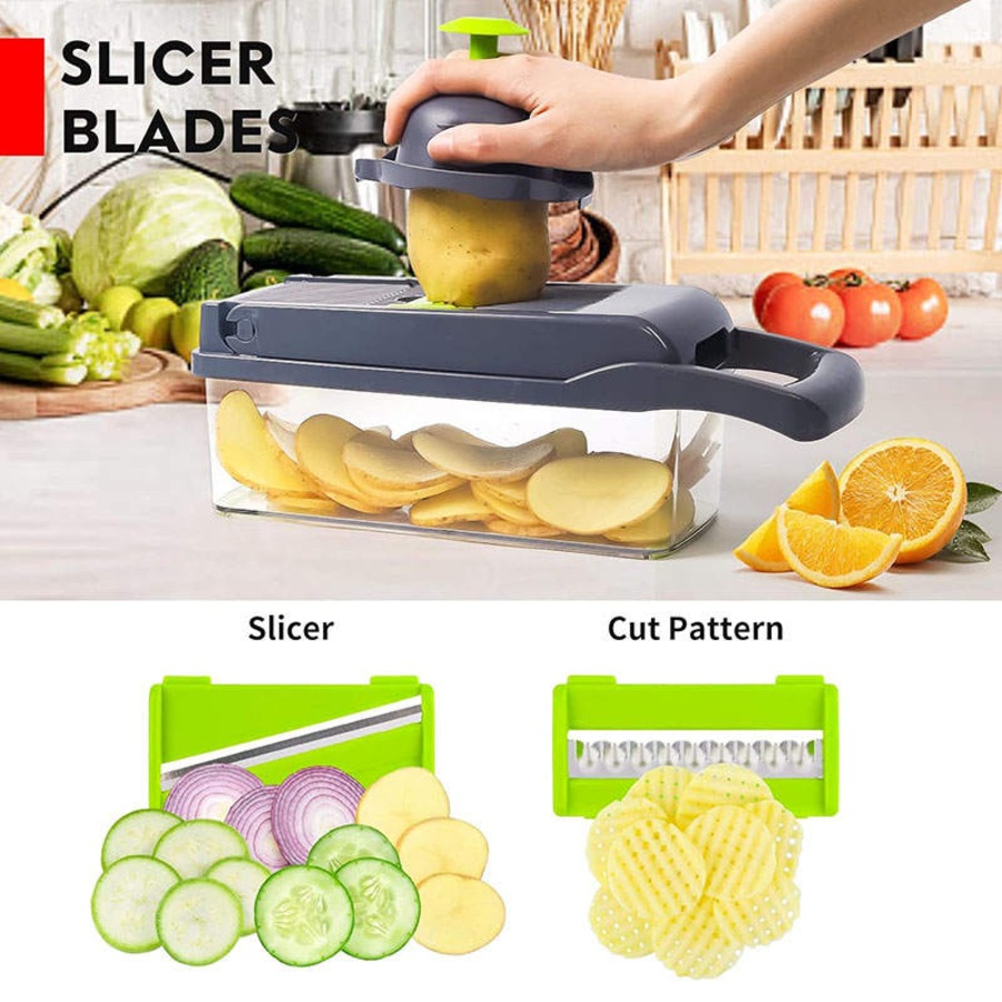 Catzon Multifunctional Chopper with Container Kitchen Vegetable Slicer Dicer