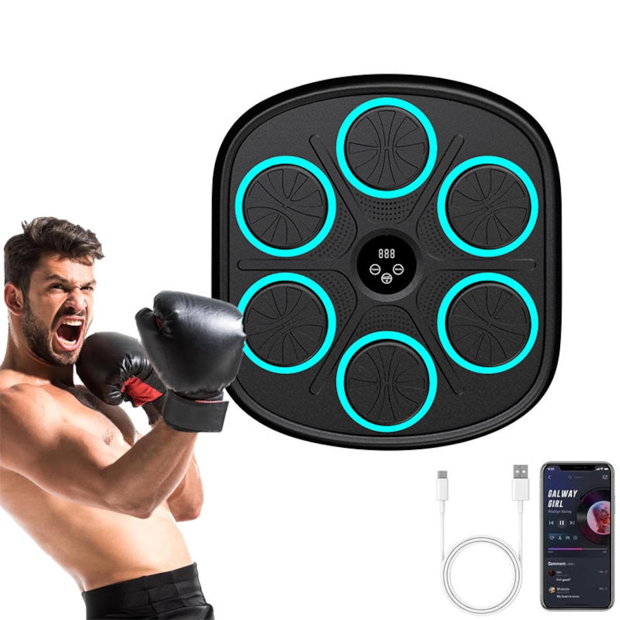 Catzon Music Boxing Machine Wall Mounted Bluetooth Connect for Home Gym