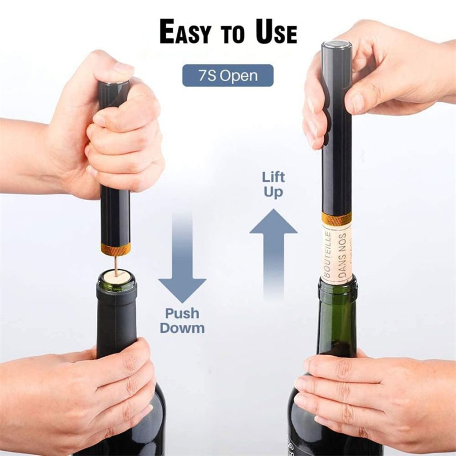 Catzon Needle Type Wine Opener Quick Bottle Opening for Home Restaurant Party-Gold