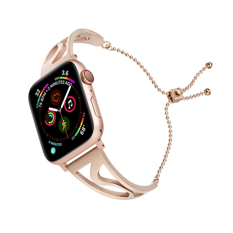 Catzon New Design Luxury S Shape Women Bracelet for Apple Watch Band 38/40/ 42/44mm Iwatch Series 4/3/2/1 Stainless Steel Strip - Rose Gold - MyDeal