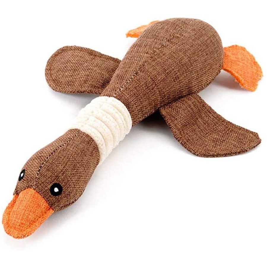 Catzon Pet Dog Toys for Strong Aggressive Chewers Indestructible Small Breed and Squeaky Goose-Coffee