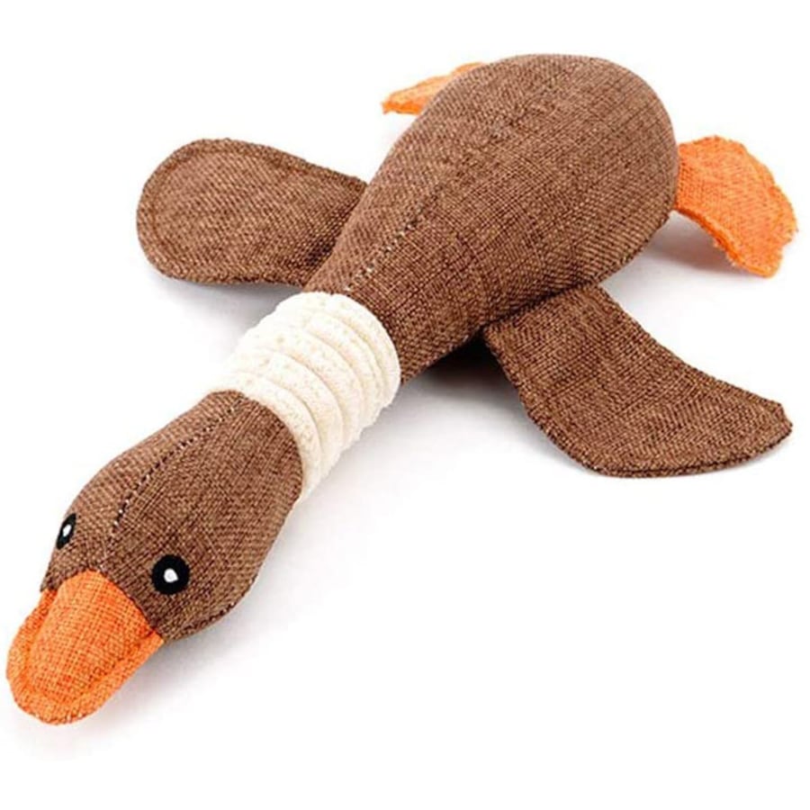 Catzon Pet Dog Toys for Strong Aggressive Chewers Indestructible Small Breed and Squeaky Goose-Coffee