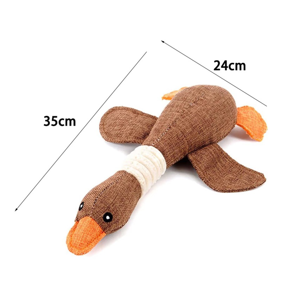 Catzon Pet Dog Toys for Strong Aggressive Chewers Indestructible Small Breed and Squeaky Goose-Coffee