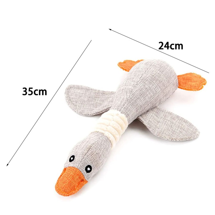 Catzon Pet Dog Toys for Strong Aggressive Chewers Indestructible Small Breed and Squeaky Goose-Gray