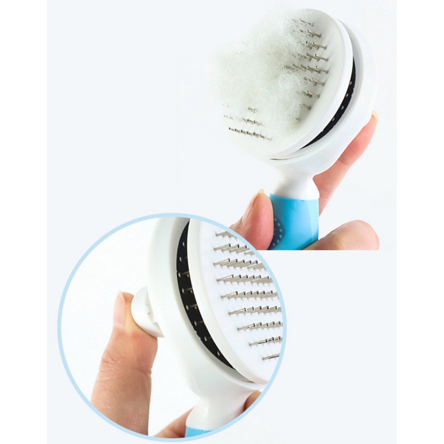Catzon Pet Self-Cleaning Slicker Brushes for Shedding Grooming Removes Loose Undercoat-Blue