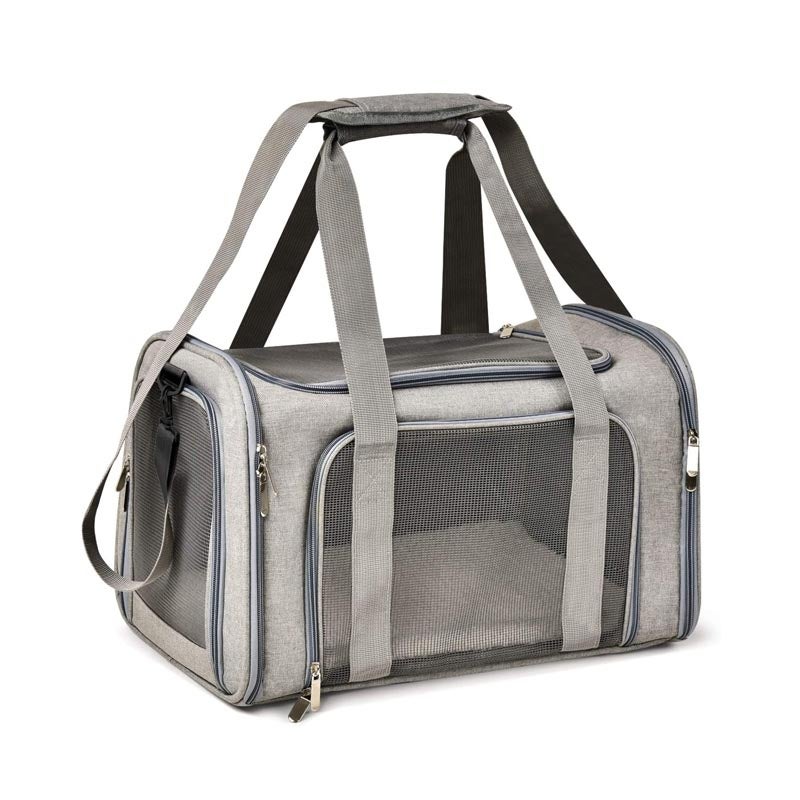 Catzon Pet Travel Bag for Small Medium Cats Dogs Puppies Soft Sided Collapsible Puppy Carrier-Gray