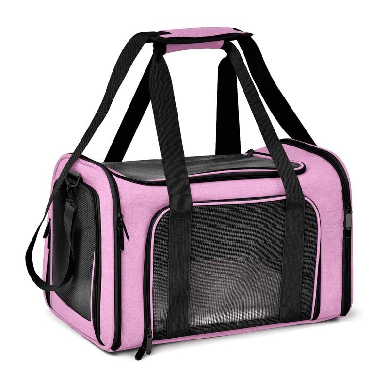Catzon Pet Travel Bag for Small Medium Cats Dogs Puppies Soft Sided Collapsible Puppy Carrier-Pink