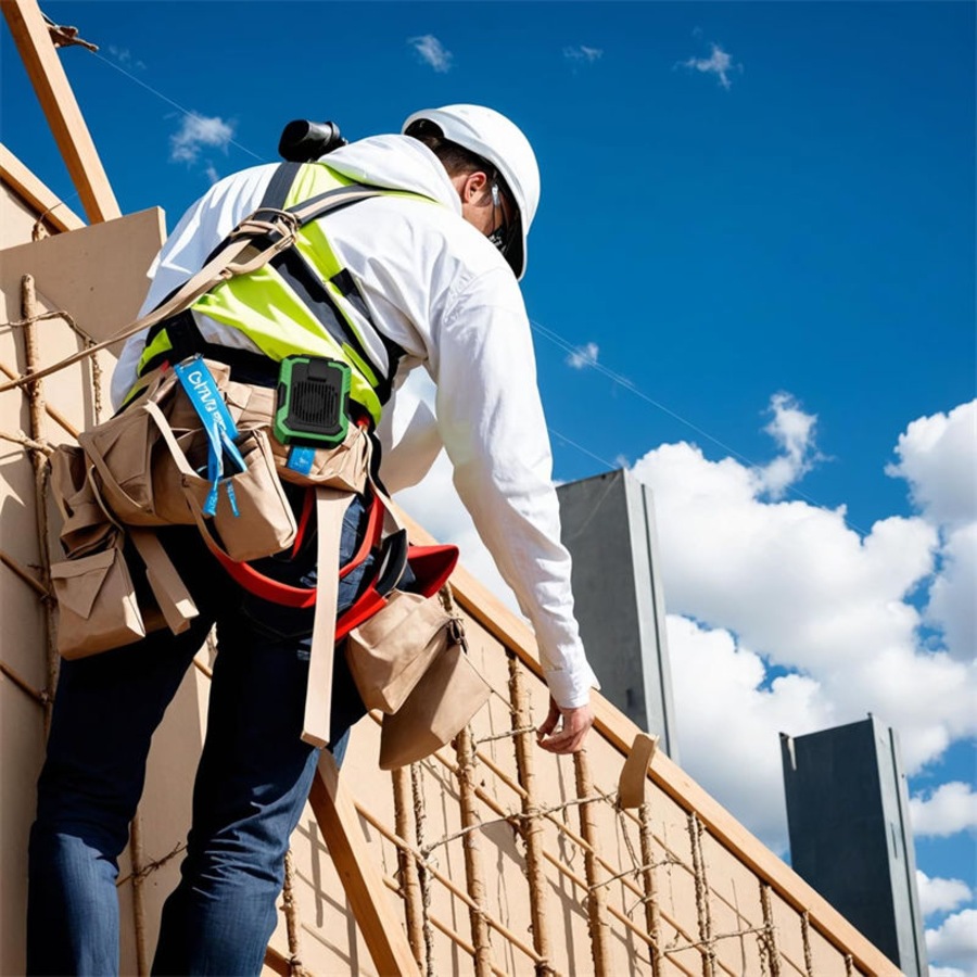 Catzon Portable Waist Fan Belt Cool Clip Fans with 4000mAh Battery Power Supply 3 Speed Settings LED Lights-Green