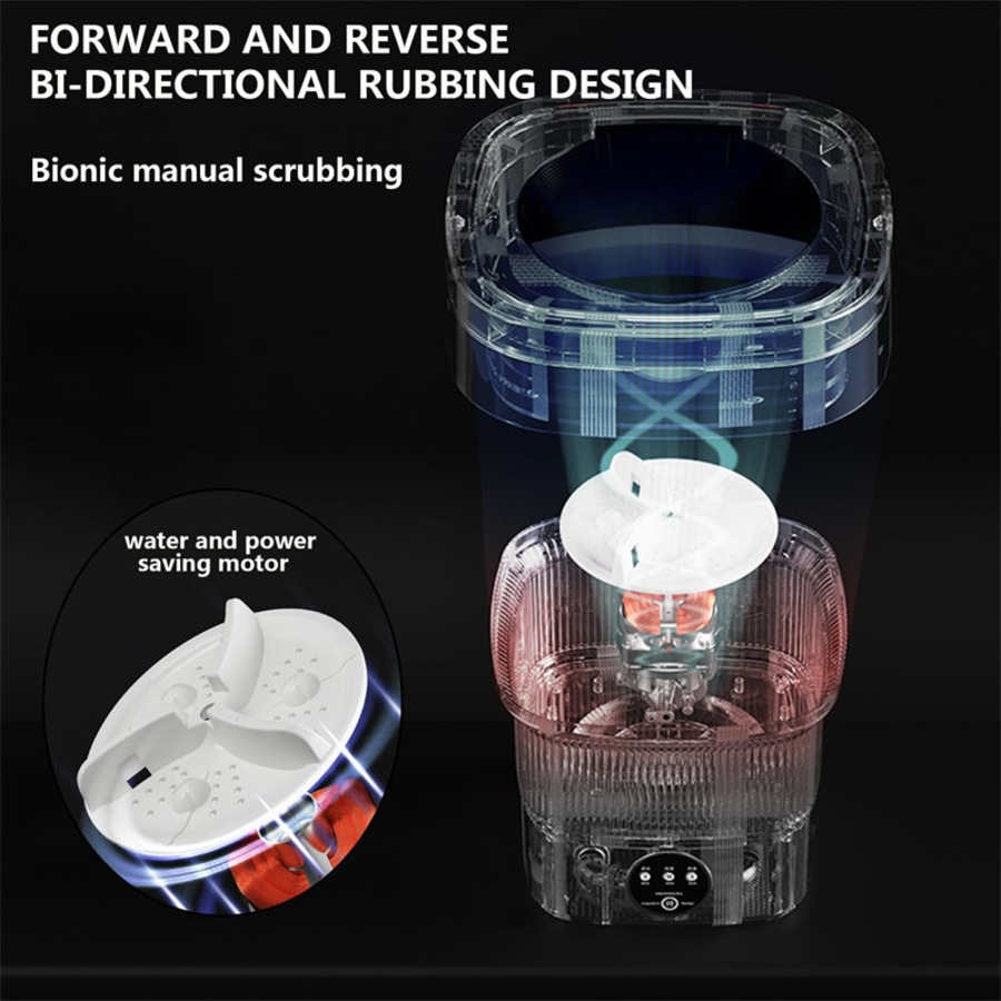 Catzon Portable Washing Machine 6.5L Foldable Spin Dryer Combo-White