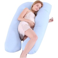 Catzon Pregnancy Pillow for Sleeping U Shaped Full Body Support Cushion-Blue