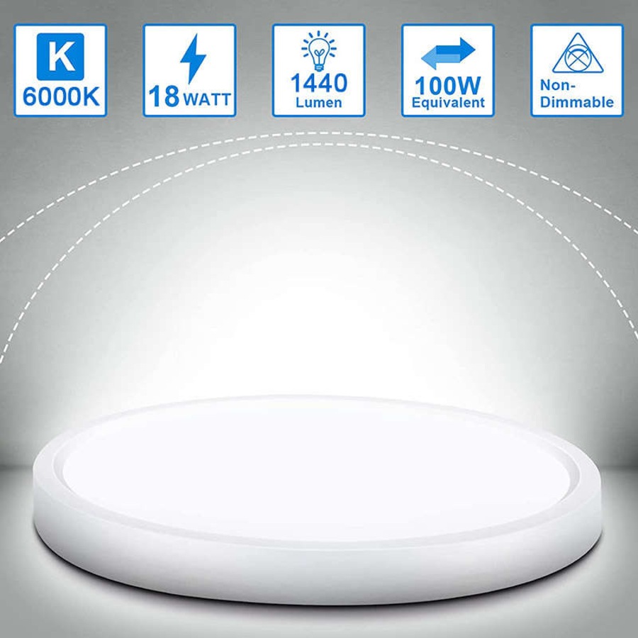 Catzon Radar Sensing LED Ceiling Light 18W Lighting Fixture with Remote-Black