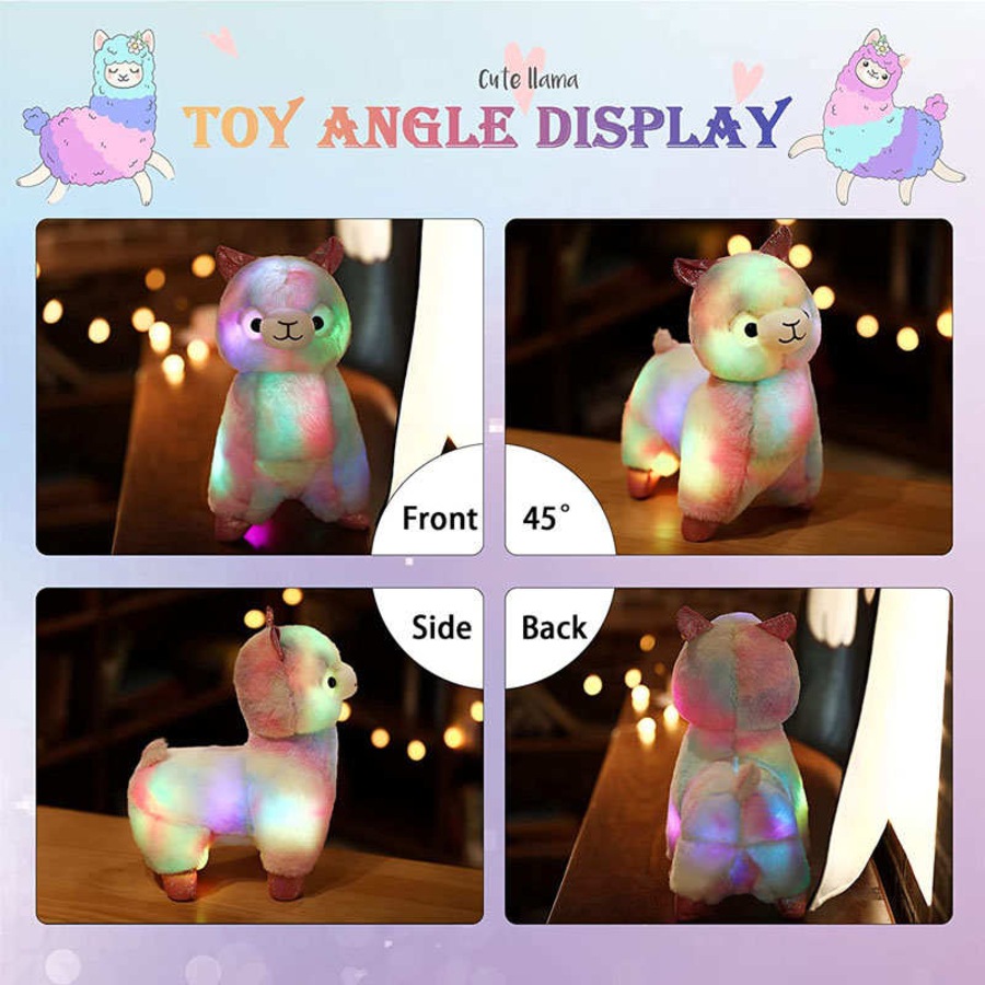Catzon Rainbow Luminous Alpaca Plush Toys Birthday Gift for Girls