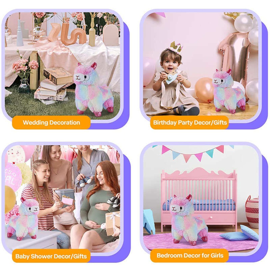 Catzon Rainbow Luminous Alpaca Plush Toys Birthday Gift for Girls