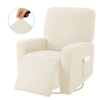 Catzon Recliner Stretch Sofa Slipcover Sofa Cover 4-Pieces Furniture Protector Couch Soft-Natural