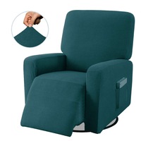 Catzon Recliner Stretch Sofa Slipcover Sofa Cover 4-Pieces Furniture Protector Couch Soft-Peacock blue